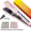 US ANGENIL Professional Salon-Grade Styler, Portable Dual Voltage 110-240V, Flat Hair Straightener Curler 2-in-1, LCD Display, Eight-speed Temperature Control, Metal Powder Craft, 1-inch Straight Hair Styler Straightener for Women, Holiday Gift