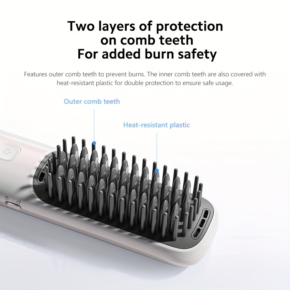Xiaomi Cordless Hair Straightener Brush Ceramic Negative Ions | 160°C\u002F180°C\u002F200°C 3 Gears, Portable for Travel, USB Powered, Battery