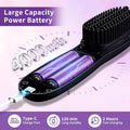 Cordless Hair Straightener Brush - 2026 Upgraded Mini Brush Straightener for Women with 300 Million Negative Ionic - Portable Flat Iron Brush with LED Display for Short Long Hair Comb Go Travel