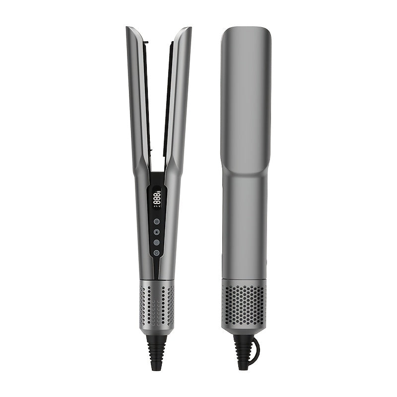 2-in-1 Hair Straightener And Hair Dryer, Wet-to-Dry Technology, High-Speed Airflow for Rapid Heating, LCD Display, Auto-Shutoff, Easy Styling.