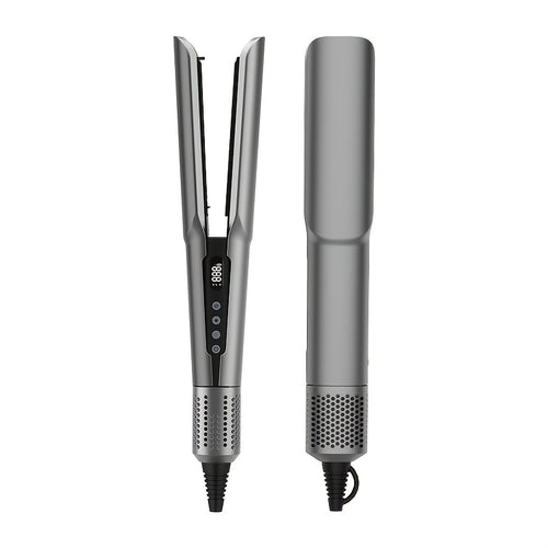 2-in-1 Hair Straightener And Hair Dryer, Wet-to-Dry Technology, High-Speed Airflow for Rapid Heating, LCD Display, Auto-Shutoff, Easy Styling.