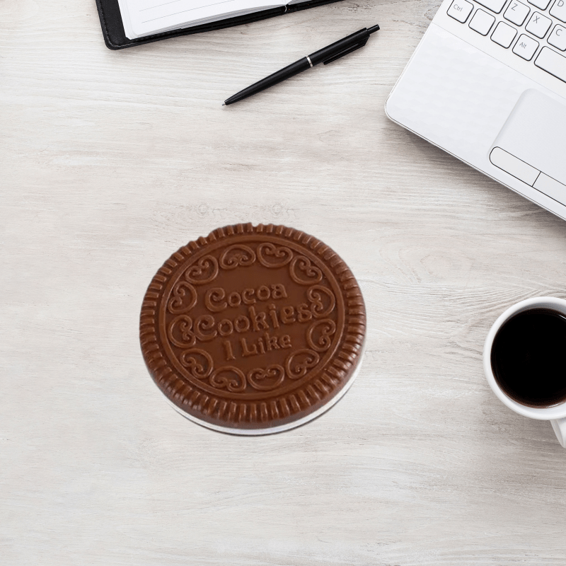 Creative Ins Style Chocolate Filling Cookie Makeup Mirror Cute Portable Handheld Dressing Mirror Foldable Round Mirror