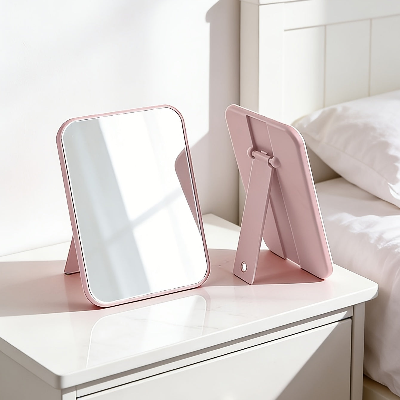 Telescopic Rectangular 3-In-1 Mirror, Handheld\u002FHanging\u002FDesktop Multi-Functional, Bathroom Vanity Mirror, Campus Season Dormitory Essential, Valentine'S Day\u002FWedding Season\u002FChristmas\u002FMother'S Day Practical Souvenir
