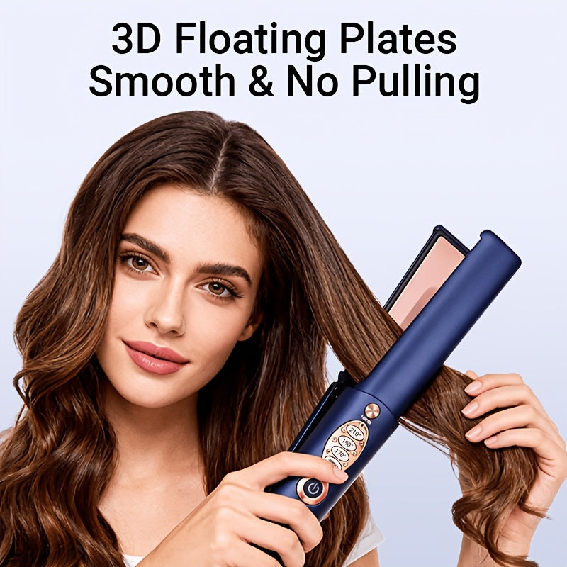 Wireless Hair Straightener, 2-in-1 Straightening & Curling, 5000mAh Large Capacity Battery USB Rechargeable, Hair Styling Tool, Negative Ionic Protects Hair, Fast Heating, Travel Essential, Exclusive Gift For Women, Mother'S Day Gift