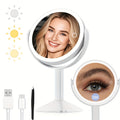 1X\u002F30X Magnifying Makeup Mirror with Lights, 2600mAh Rechargeable Vanity Mirror with Tweezers, 3 Color Lighting Modes & Stepless Dimming, Double Sided Smart Touch Control Mirror with 30X Magnification, 360° Rotation, Travel Essential, Christmas Gift