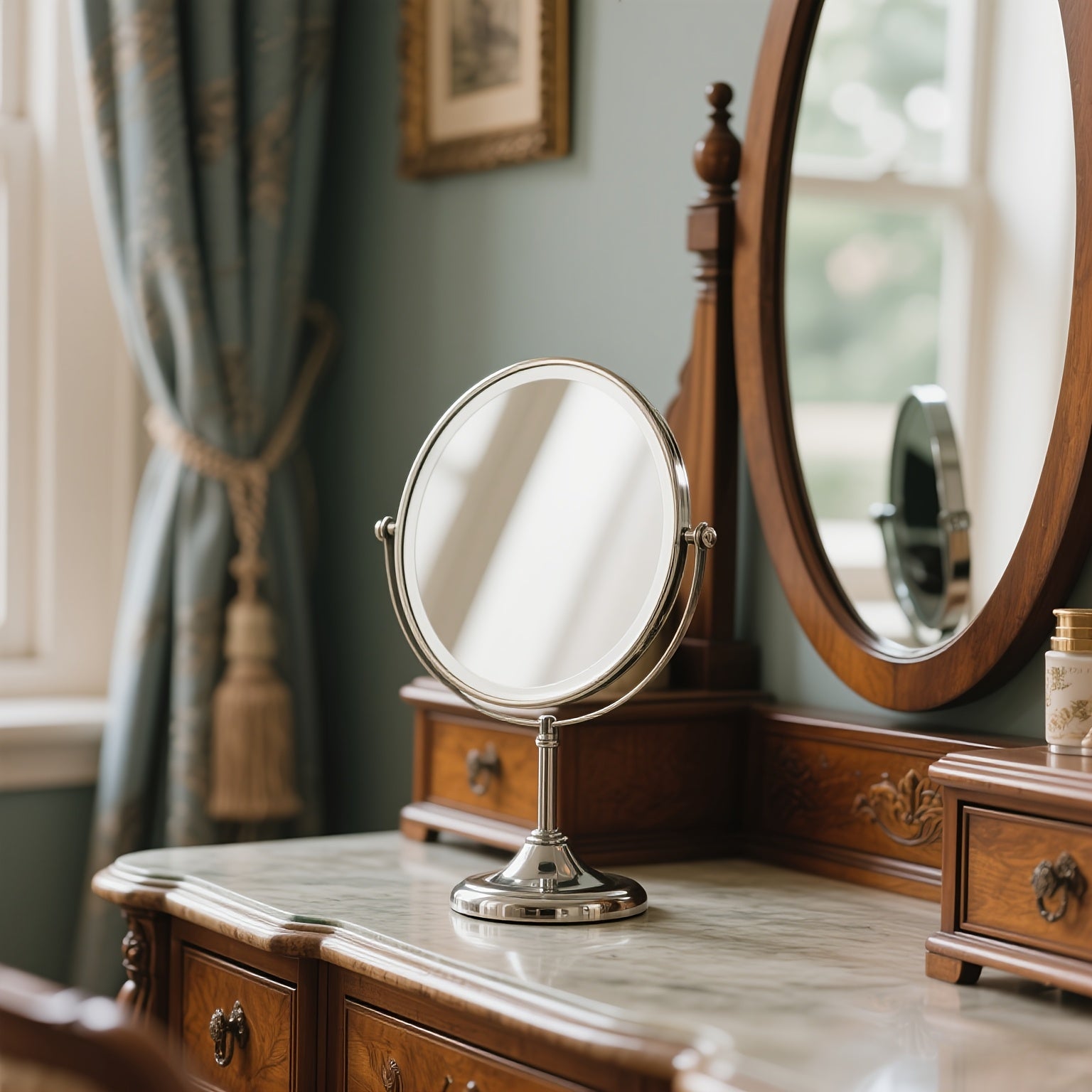 1pc 1pcs Double-Sided Rotating Handheld Mirror with 360° Spin - Full-Length & Regular Mirror Suitable for Travel, for Women,, - Ideal Gift for Mom, Birthday, Mother's Day, Graduation (Compact,)