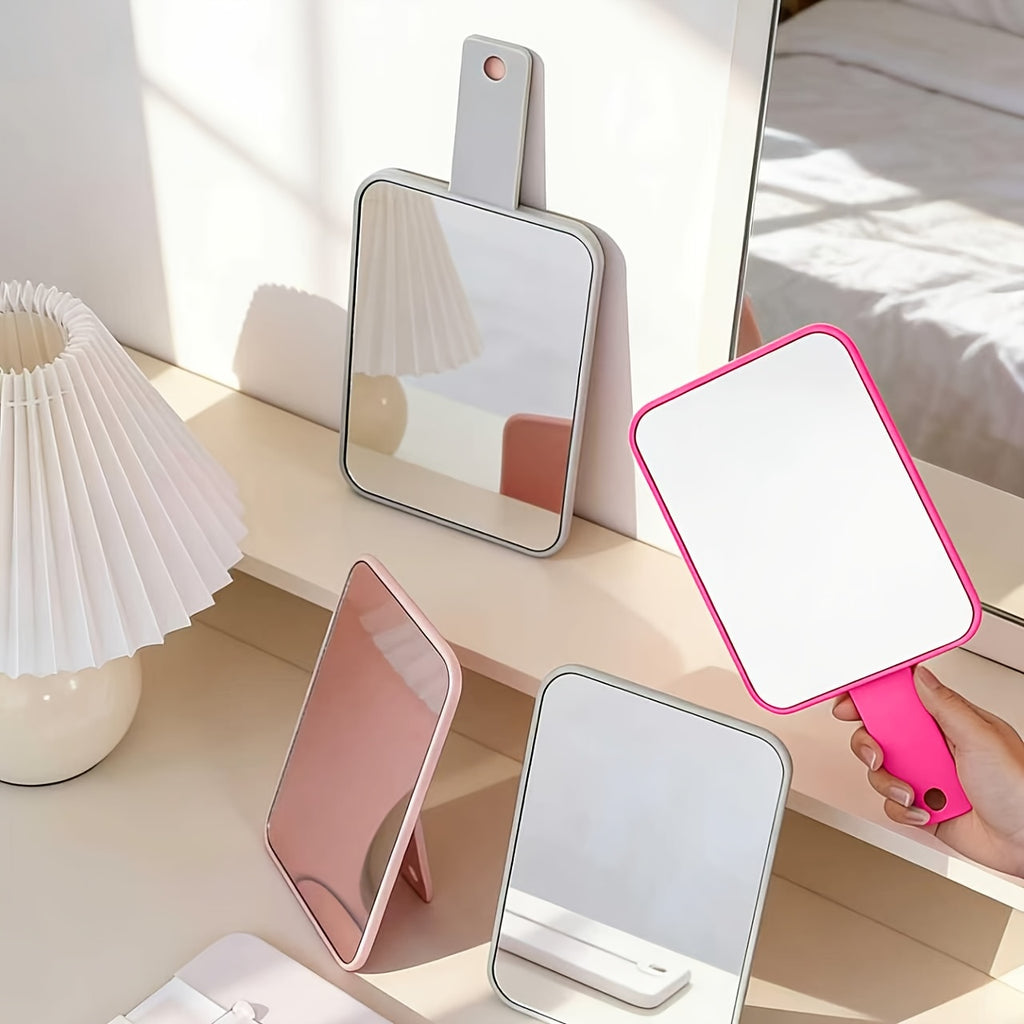 Telescopic Rectangular 3-In-1 Mirror, Handheld\u002FHanging\u002FDesktop Multi-Functional, Bathroom Vanity Mirror, Campus Season Dormitory Essential, Valentine'S Day\u002FWedding Season\u002FChristmas\u002FMother'S Day Practical Souvenir