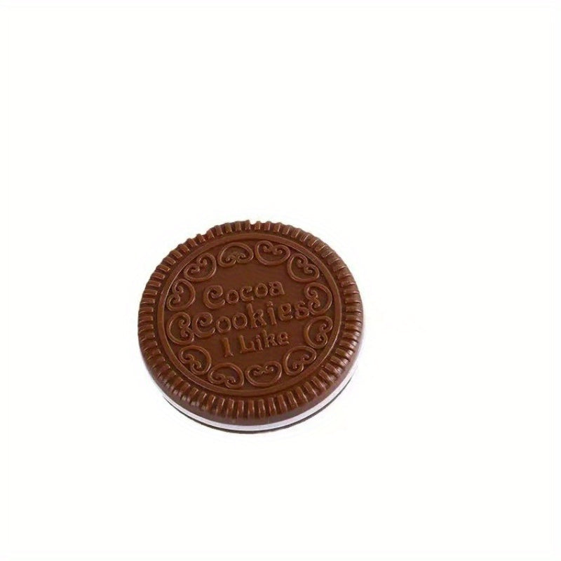 Creative Ins Style Chocolate Filling Cookie Makeup Mirror Cute Portable Handheld Dressing Mirror Foldable Round Mirror