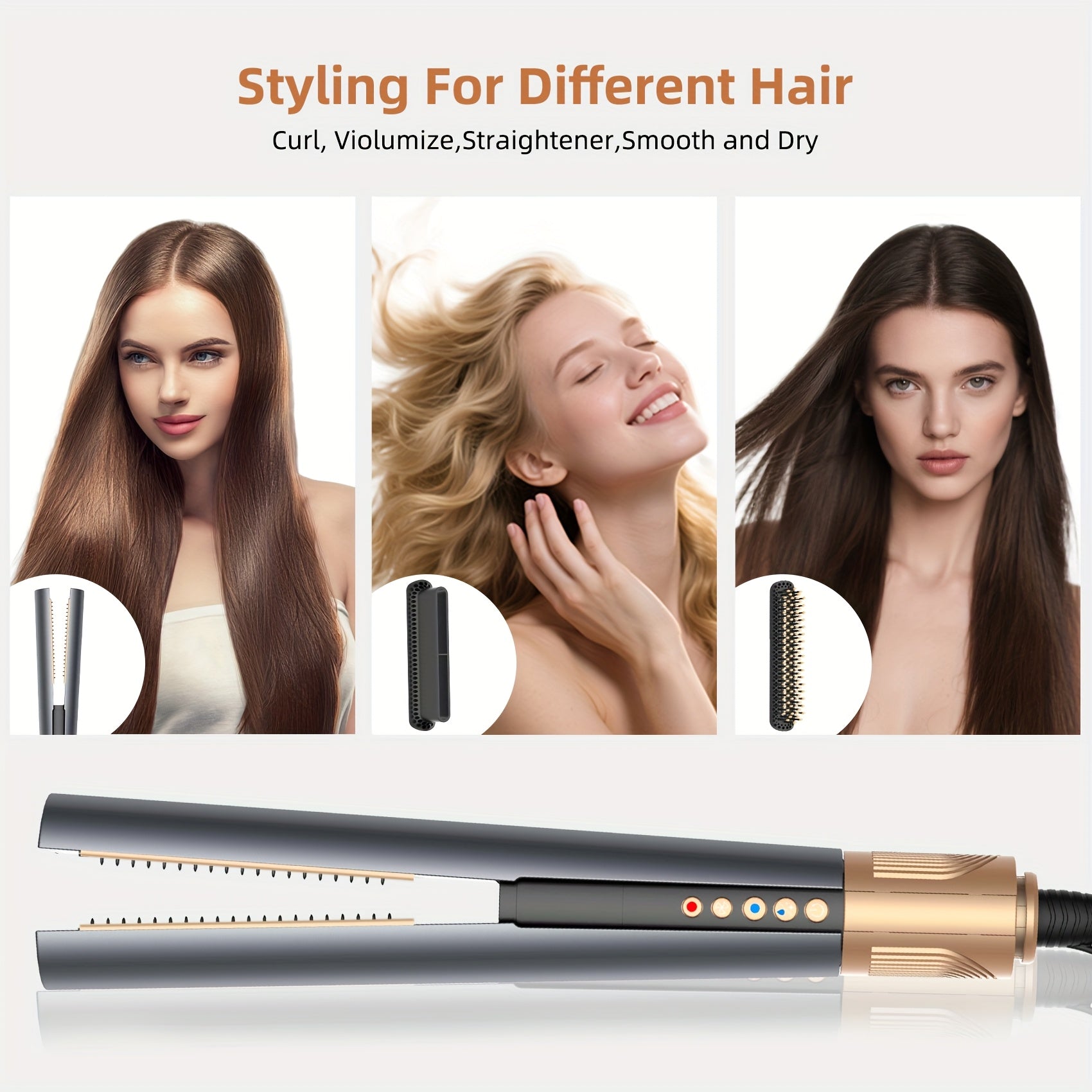 Air Straightener with High-Speed Air Hair Straightener, Smart Temperature Control, No Heat Damage, Travel-Friendly Design Hair Straightener 2 in 1 Wet to Dry