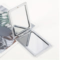 White Folding Pocket Makeup Mirror, Portable DIY Creative Small Metal Mirror