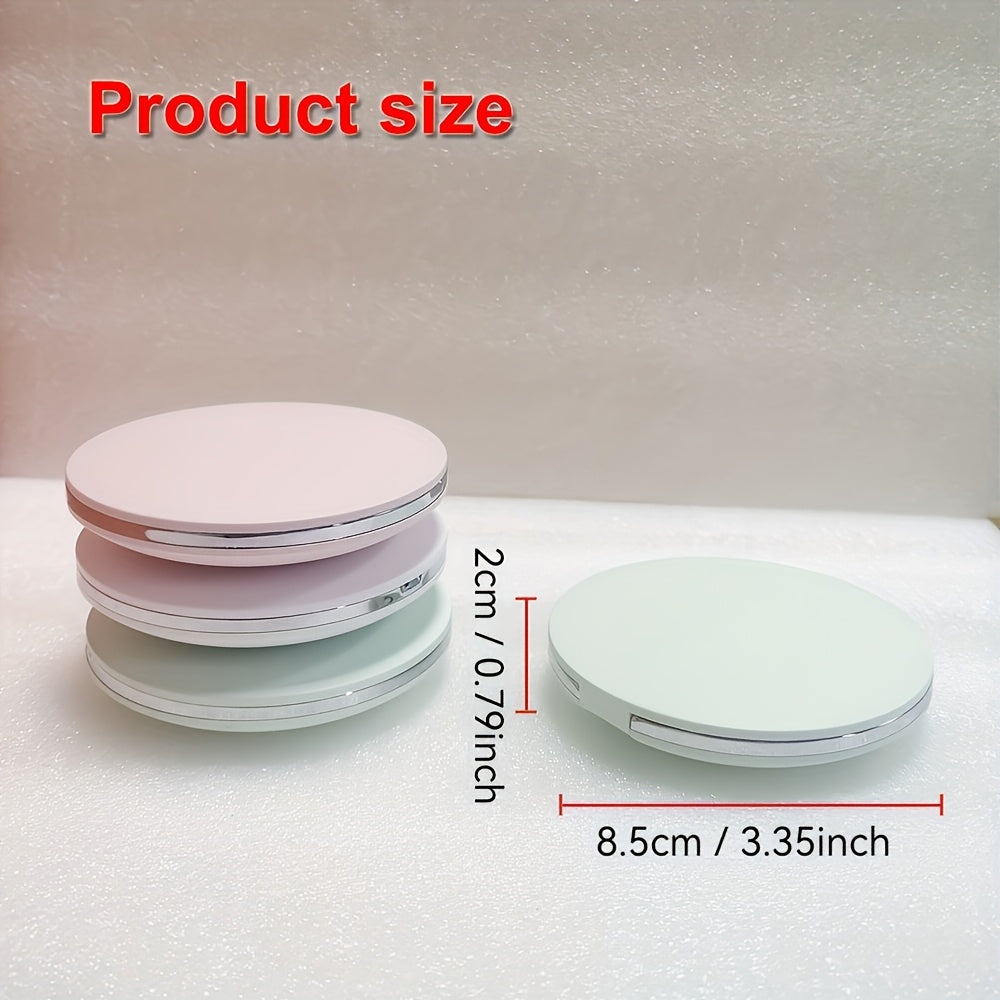 HOTU 1pc 2X Magnifying LED Makeup Mirror, Double-Sided Design, Handheld, Portable Foldable with Magnifying Side, Fits in Pocket or Purse, Great as a Gift