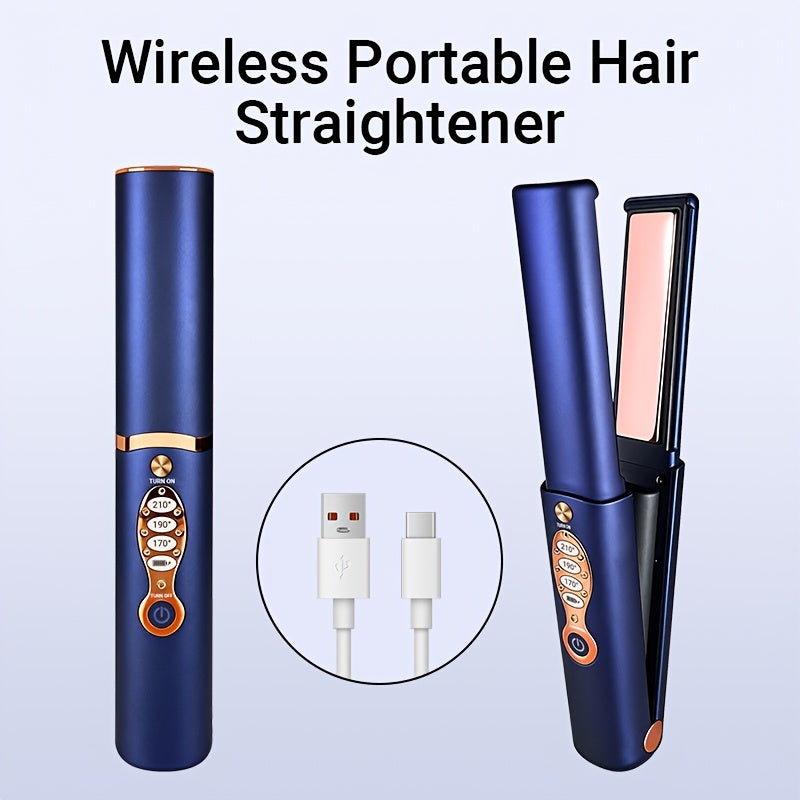 Wireless Hair Straightener, 2-in-1 Straightening & Curling, 5000mAh Large Capacity Battery USB Rechargeable, Hair Styling Tool, Negative Ionic Protects Hair, Fast Heating, Travel Essential, Exclusive Gift For Women, Mother'S Day Gift
