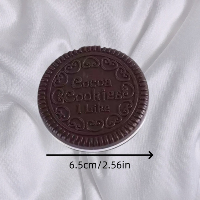 Creative Ins Style Chocolate Filling Cookie Makeup Mirror Cute Portable Handheld Dressing Mirror Foldable Round Mirror
